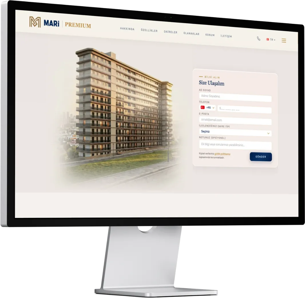 Mari Premium resmi web sitesi önizlemesi